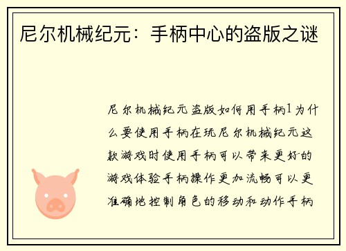 尼尔机械纪元：手柄中心的盗版之谜